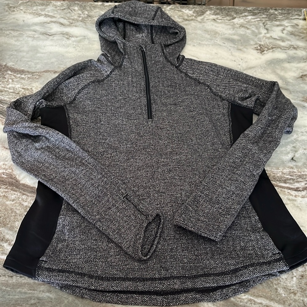 Hooded, Half Zip Lucy Pullover with Thumbholes